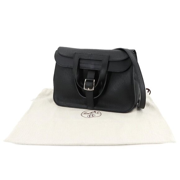 HERMES Halzan 31 5way Hand Shoulder Bag Taurillon Clemence Black 90280835 - Picture 1 of 11